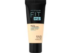 Maybelline New York Fit Me Matte & Poreless Fond de ten matifiant 110, Porcelain, 30ml