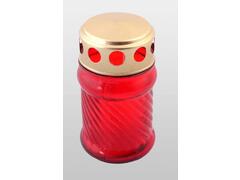 Candela din sticla cu capac, 12 h, Rosu