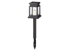 Lampa solara cu decor lumanare Flink, 8.8x8.8x12.5 cm, Negru