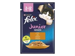 Felix Fantastic Junior Hrana umeda pentru pisici cu pui in aspic 85 g