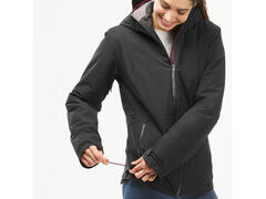 Geacă Impermeabilă 3 în 1 Iarnă Drumeție SH500 -10°C Negru Damă - S