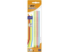 Set 4 creioane HB din grafit BIC Evolution Stripes, Multicolor