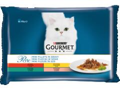 Gourmet Perle Cu Vita/Pui/Iepure/Somon In Sos, Hrana Umeda Pentru Pisici, 4X85G