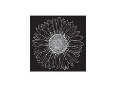 Panza neagra imprimata cu model de floare, 20 x 20 cm