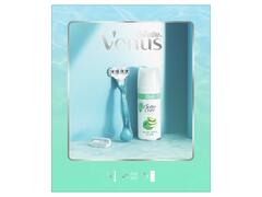 Set Cadou Venus Smooth: Aparat de ras pentru femei + 1 Lama de rezerva + Gel de ras Satin Care Sensitive Aloe Vera Glide, 75 ML