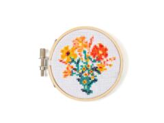 Mini kit goblen - Mini Cross Stitch Embroidery Kit - Flowers