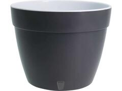 Ghiveci Santino Asti, Plastic, 18 Cm, 2.5 L, Antracit/Alb