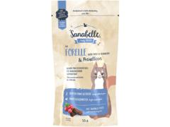 Recompense pentru pisici Sanabelle Snack Pastrav si Merisor 55g