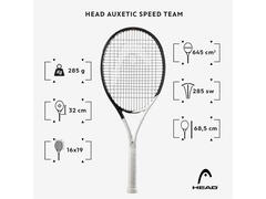 Rachetă Tenis Head Auxetic Speed Team 285g Negru-Alb Adulți - Grip 2