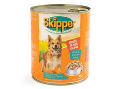 Hrana umeda cu vita pentru caini 850 g Skipper