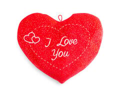 Inima de plus Morgenroth I Love You, 33 cm, Rosu