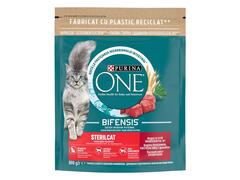 Purina One Adult Sterilcat Hrana uscata pentru pisici cu vita si grau 800 g