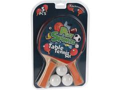 Set ping pong cu 2 palete si 3 mingi, Multicolor