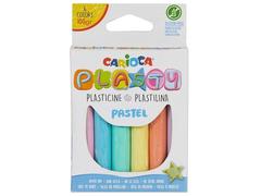 Plastilina Carioca Plasty Pastel, set 6 culori, 100 g, in cutie carton