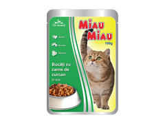 HRANA UMEDA CU CURCAN PISICI MIAU MIAU 100G