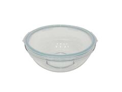 Bol pentru salata Carrefour, capac inclus, sticla, 2.4 L, Transparent