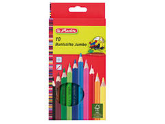 Creioane colorate, 10bucati, Herlitz Jumbo