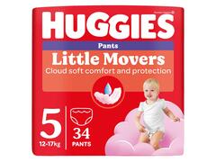Scutece chilotel Huggies Little Movers Jumbo  Fetite (nr 5), 34 buc, 12-17 kg