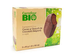 Inghetata cu cacao si ciocolata Carrefour Bio 5x100 ML