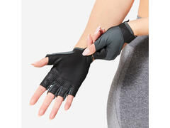 Mănuși de fitness respirante și rezistente Air Verde închis-Negru - L