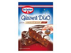 Dr. Oetker Glazura Duo cu gust de ciocolata neagra si alba 100g