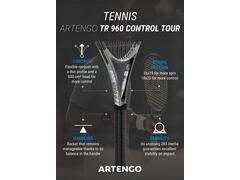 Rachetă Neracordată Tenis TR960 Control Tour 18x20 Gri Adulți