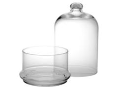 Platou servire cu capac Midi Patisserie Pasabahce, sticla, 505 ml, Transparent