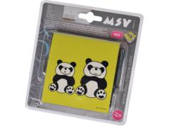 Suport hartie igienica MSV Panda, plastic-inox, galben, 13 x 15 x 11,5 cm