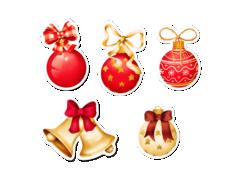 Set de figurine autocolante de Craciun cu globuri, plastic, 7x9cm/ 12x13cm