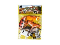 Set figurine animale de la ferma in punga mare, Crazoo, 6 buc