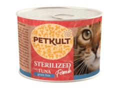 Hrana umeda pentru pisici Petkult Sterilised cu ton 185 g