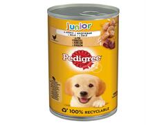 Pedigree Junior hrana umeda la conserva pentru caini juniori cu pui in aspic 400 g