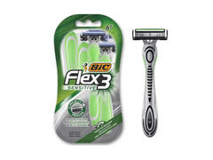 Aparat de ras BIC Flex 3 Sensitive, 3 lame, gri-verde