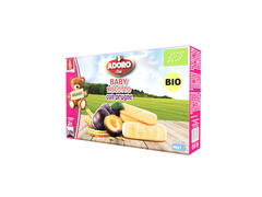 Biscuiti BIO pentru copii peste 6 luni cu pruna si cereale Adoro, 2 x 125g