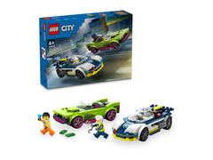 LEGO City - Urmarire cu masina de politie si masina puternica 60415, 213 piese