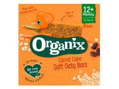 Batoane BIO din ovaz integral cu morcov si mere Organix, de la 12 luni, 6 x 23 g