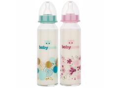 Biberon din sticla decorat 0-24 luni, 43706, Baby Nova
