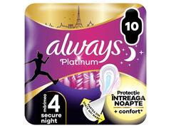 Absorbante Always Platinum Secure Night, 10 bucati
