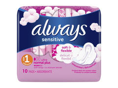 Absorbante Always Ultra Sensitive Normal Plus, 10 bucati, P&G