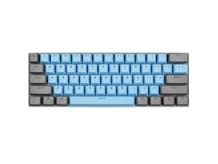 Kit butoane Royal Kludge PBT Double-Shot Keycaps, 61 taste, translucide, compatibile Cherry MX, US, Albastru/Gri, KC-26