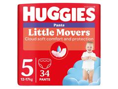 Scutece chilotel Huggies Little Movers Jumbo  Baieti (nr 5), 34 buc, 12-17 kg