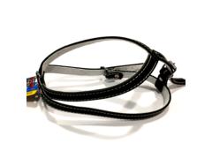 Ham reglabil din piele pentru caini Enjoy Nr.2 Negru 420-530-590-16mm