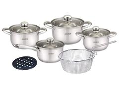 Set gatit Heinner Madeline, inox/sticla, 10 piese, Argintiu