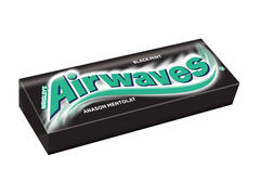 Airwaves Black Mint Guma de mestecat fara zahar cu indulcitori si arome de mentol si anason 14g