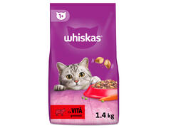 Whiskas hrana uscata cu vita pentru pisici adulte 1,4kg