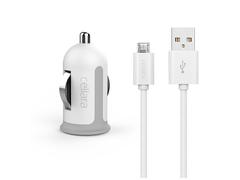 INCARCATOR AUTO CELLARA 2.4A CU CABLU DETASABIL MICRO USB - ALB