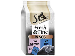 Sheba Fresh & Fine hrana umeda completa pentru pisici adulte cu somon si ton 6 x 50 g (300 g)