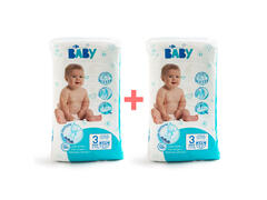 Scutece bebe Carrefour Baby, nr 3, 56 bucati