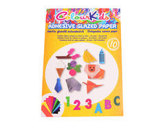 Hartie glasata autoadeziva A4 Pigna Colour Kids set 10 coli, diverse culori