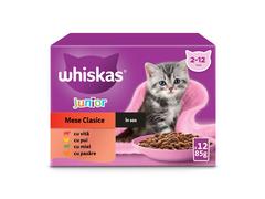 Whiskas Junior hrana umeda pentru pisici junioare, selectii clasice in sos de carne 12 x 85 g